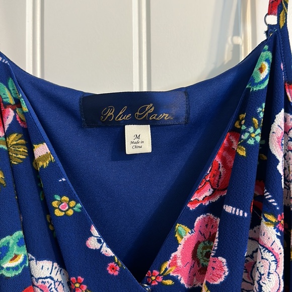 Blue Rain Floral Romper - Picture 2 of 13